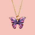 Purple & Pink Butterfly Necklace