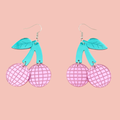 Pink Disco Cherry Earrings