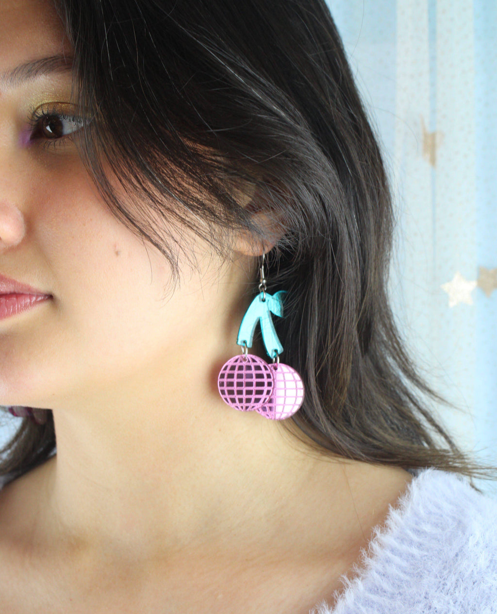 Pink Disco Cherry Earrings