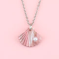 Pink Marble Shell Pendant Necklace