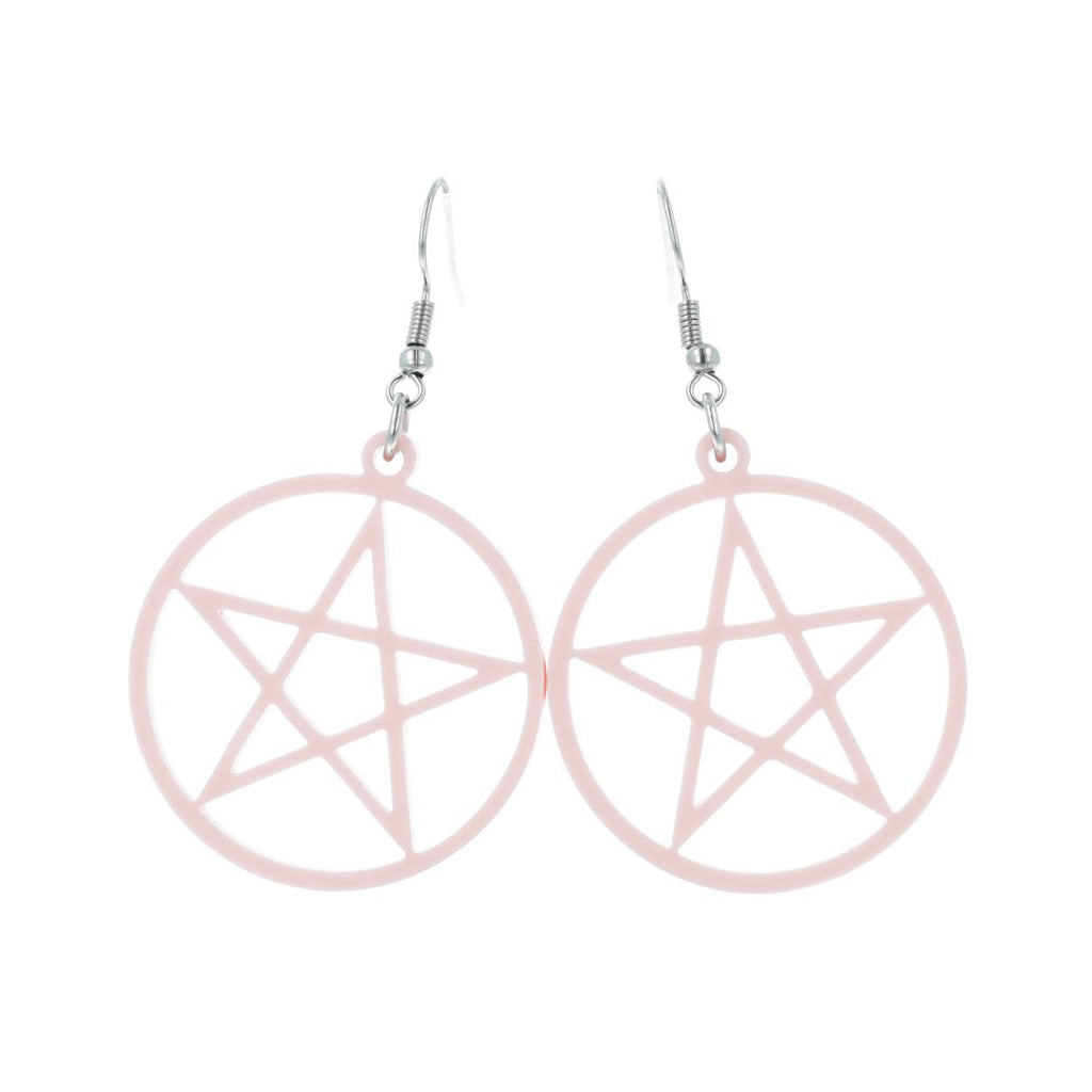 Pink Pentacle Earrings