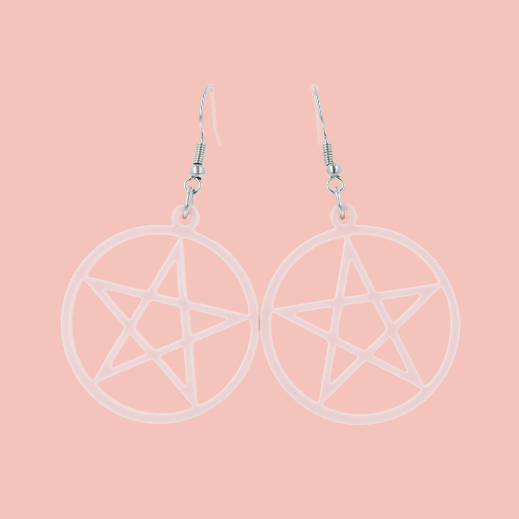 Pink Pentacle Earrings
