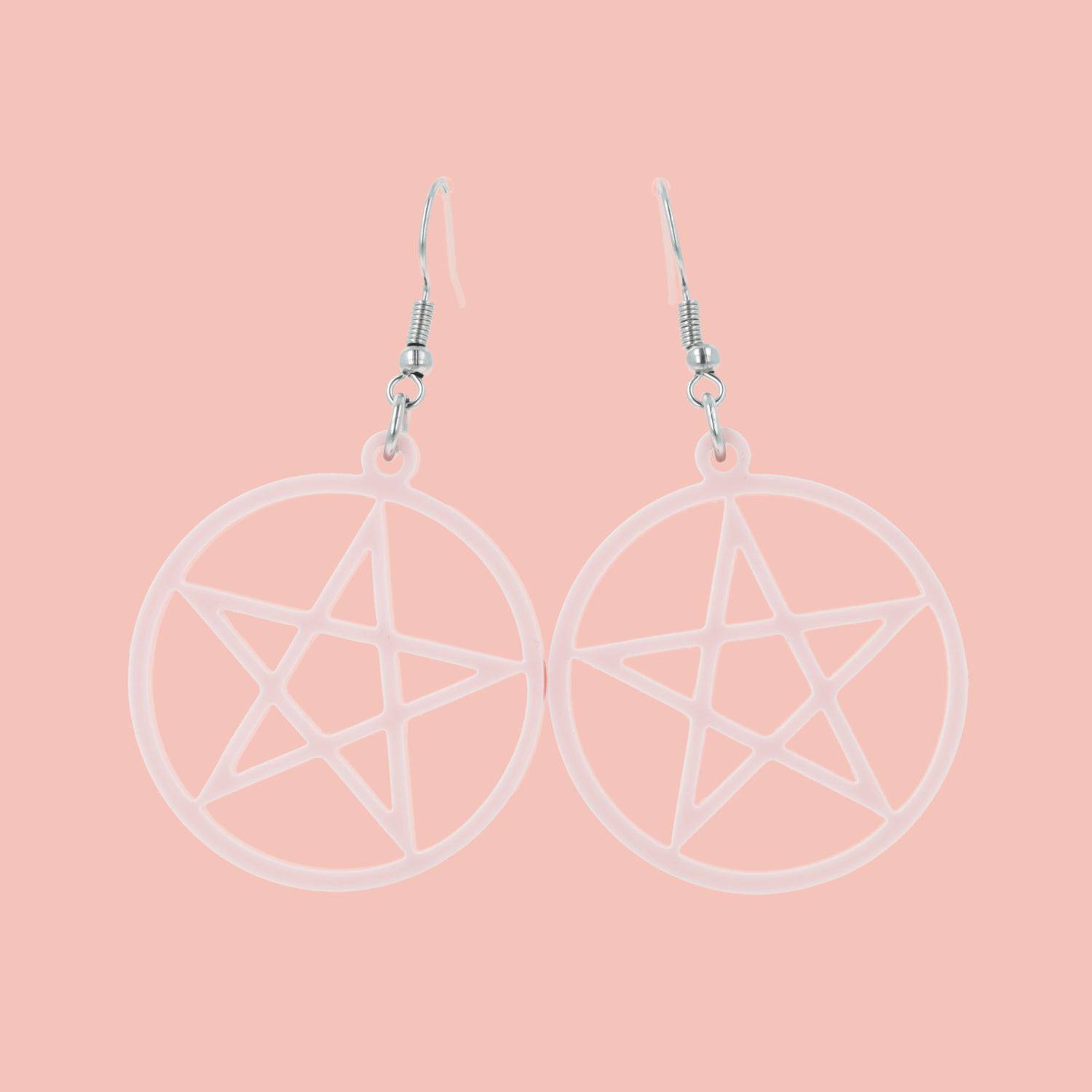 Pink Pentacle Earrings