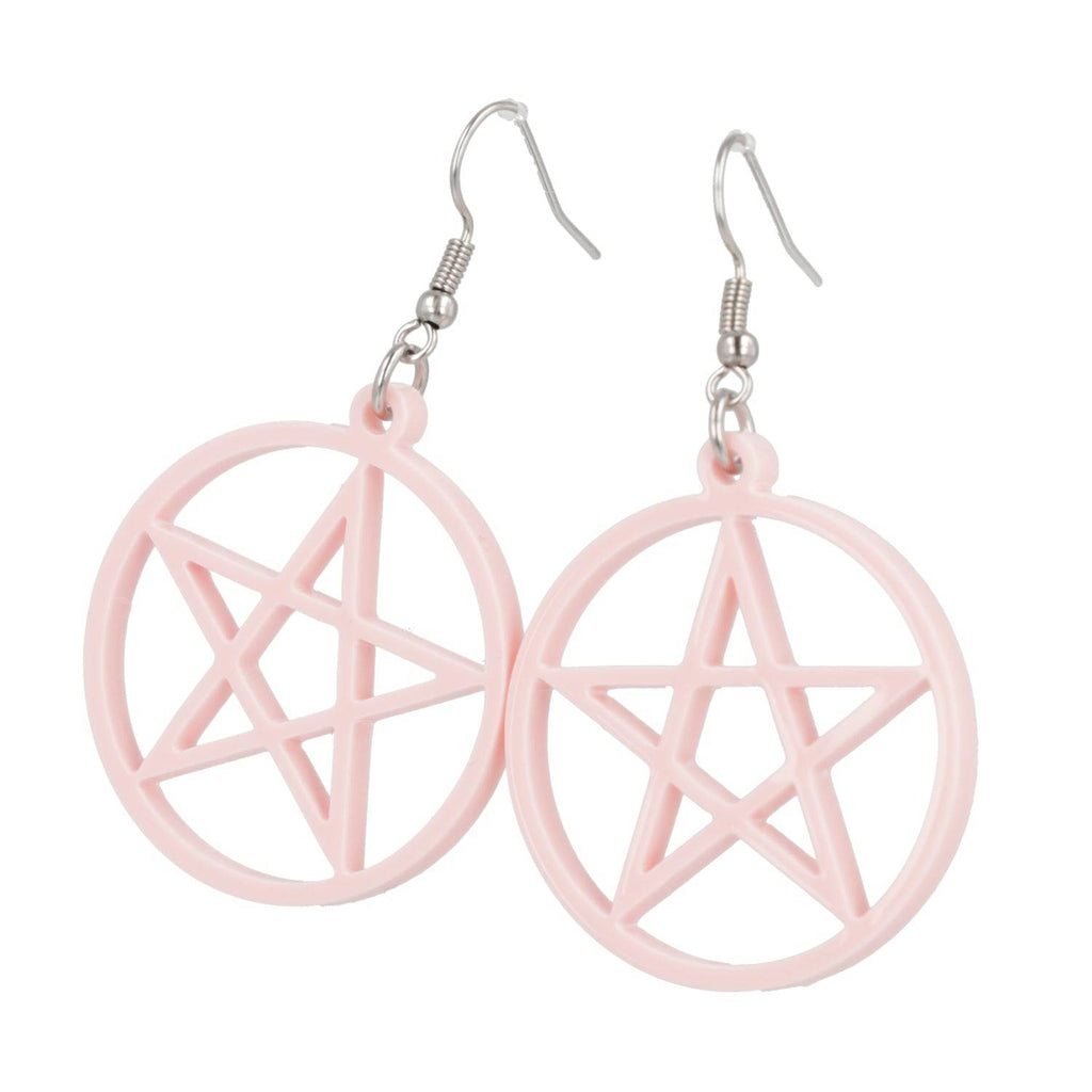 Pink Pentacle Earrings