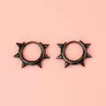 Punk-fection Spike Huggie Hoop Earrings (Black)