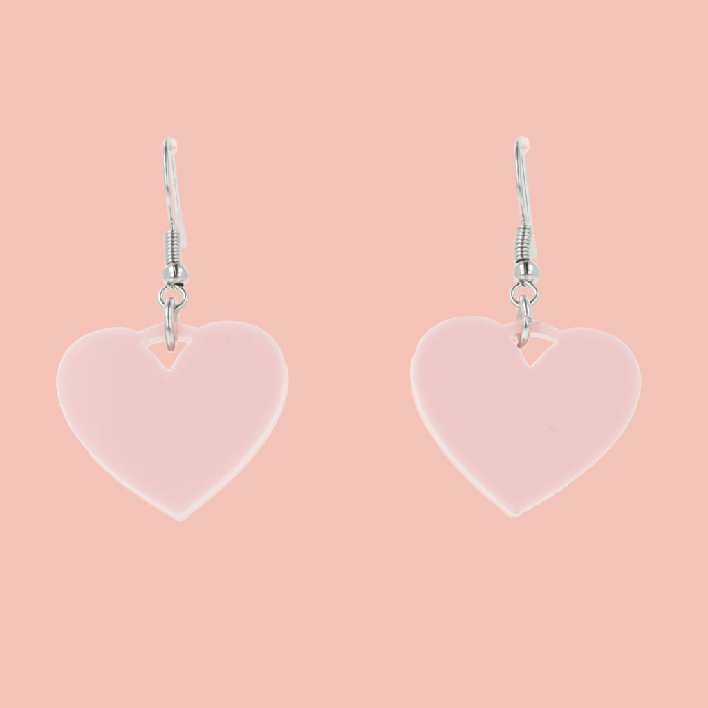 Pink Heart Mini Drop Earrings