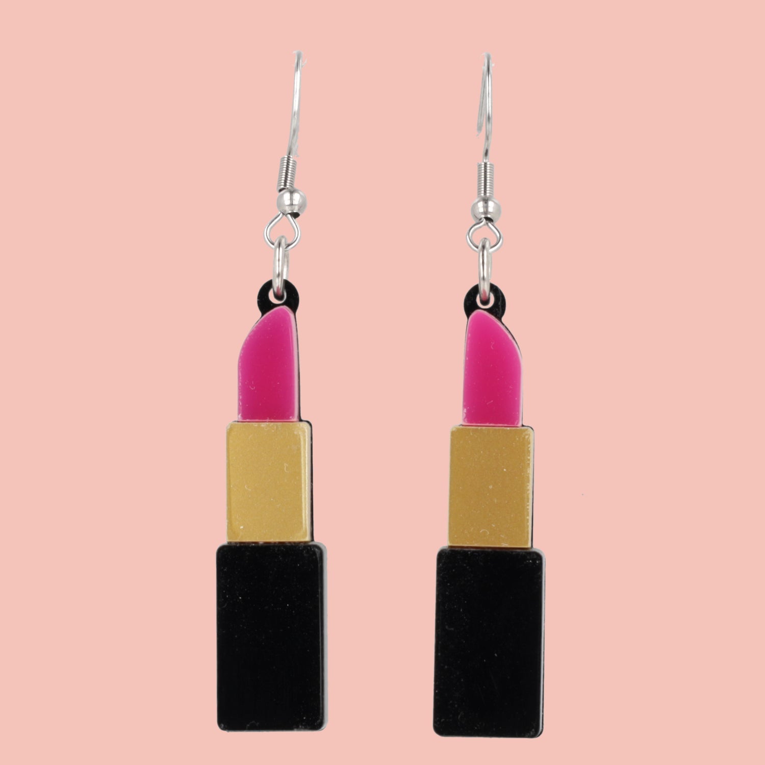Pink Lipstick Earrings