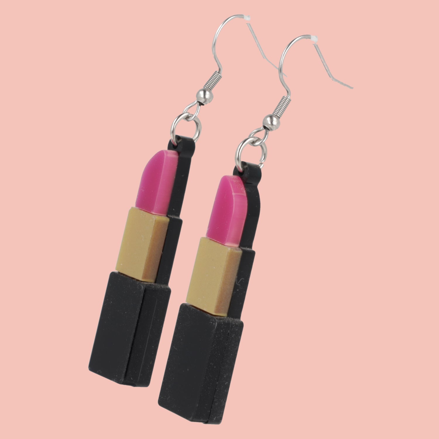 Pink Lipstick Earrings