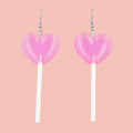 Pink Heart Lollipop Earrings