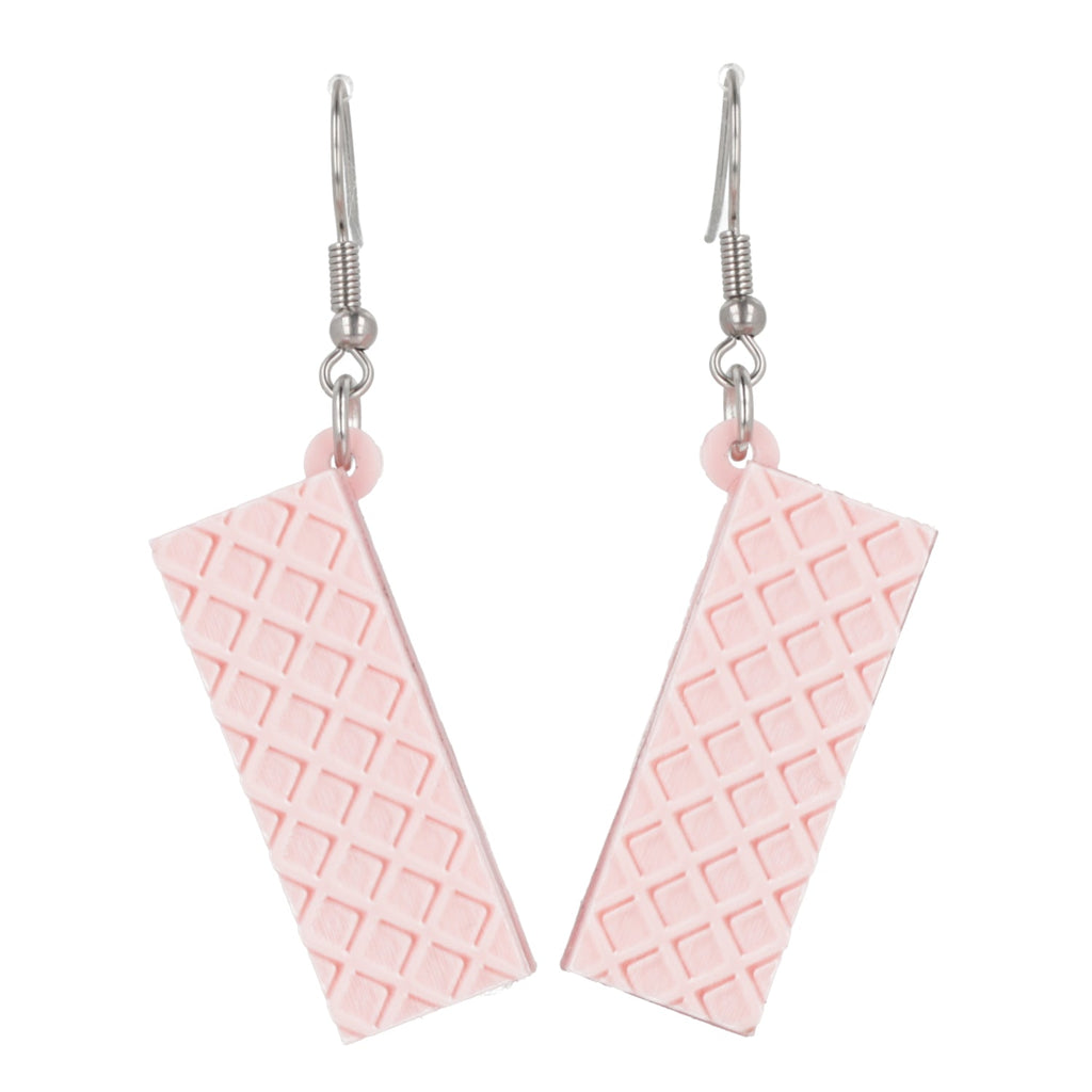 Pink Wafer Earrings
