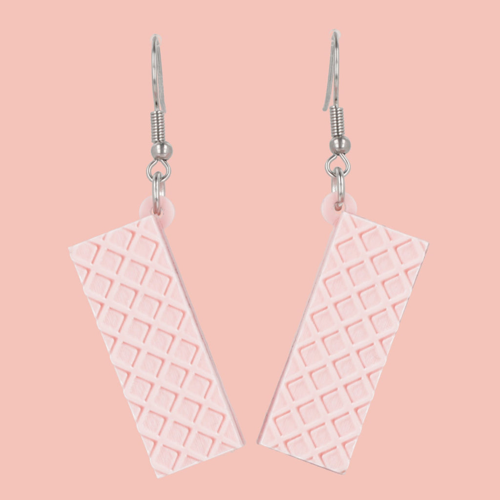 Pink Wafer Earrings