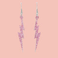 Pink Glitter Lightning Bolt Earrings