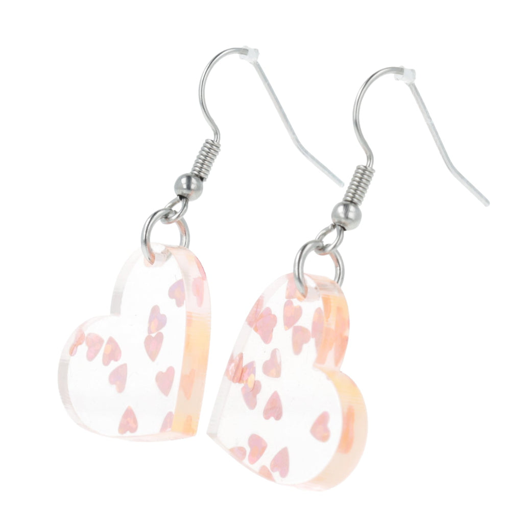 Pink Hearts Confetti Earrings