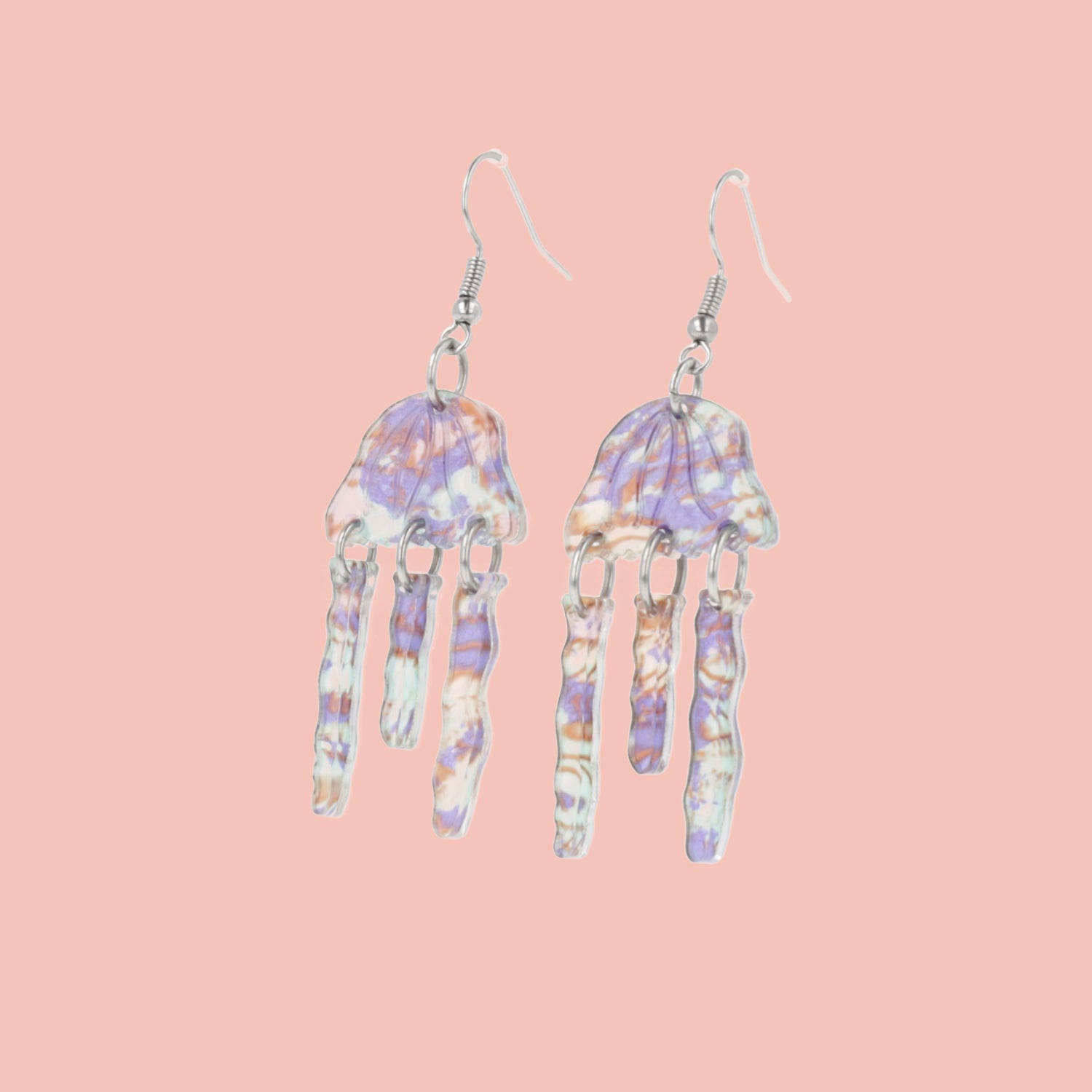 Purple Abalone Jellyfish Earrings